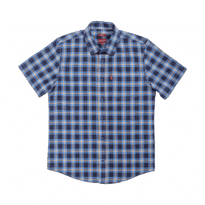 S/S Checked Slim Fit Shirt Grey & Blue